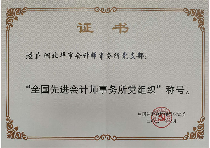 “全国先进会计师事务所党组织”称号